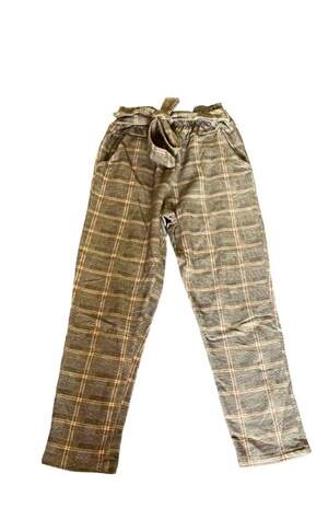 Штани у клітинку з поясом